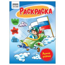 Раскраска А5, 16 стр., ТРИ СОВЫ "Армия родная" РА5_56176