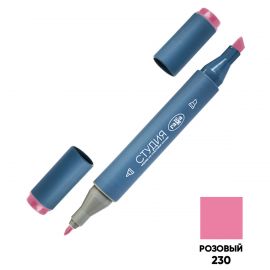 Маркер двусторонний для скетчинга Гамма "Студия", розовый, корпус трехгранный, пулевид./клиновид. наконечники 1204M0230