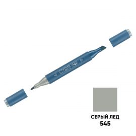 Маркер двусторонний для скетчинга Гамма "Студия", серый лед, корпус трехгранный, пулевид./клиновид. наконечники 1204M0545