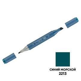 Маркер двусторонний для скетчинга Гамма "Студия", синий морской, корпус трехгранный, пулевид./клиновид. наконечники 1204M2213
