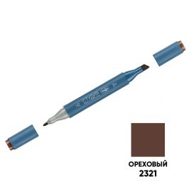 Маркер двусторонний для скетчинга Гамма "Студия", ореховый, корпус трехгранный, пулевид./клиновид. наконечники 1204M2321