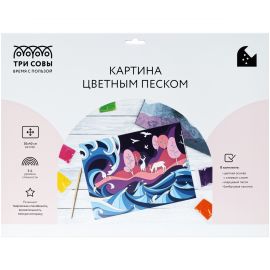 Картина цветным песком ТРИ СОВЫ "Таинственный лес", картонный пакет с европодвесом ФП_47867