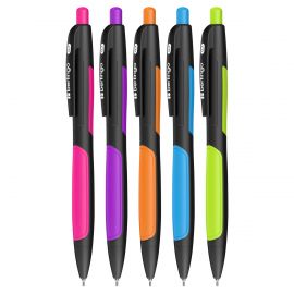 Ручка шариковая автоматическая Berlingo "Color Zone 2" синяя, 0,7мм, корпус ассорти CBm_70955