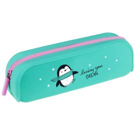 Пенал 1 отделение, 200*50*60 Berlingo "Penguin dream", силикон PM09024