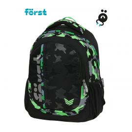 Рюкзак Först F-Trend "Neon military" 40*29*18см, 2 отделения, 3 кармана, эргономичная спинка FT-RM-070103
