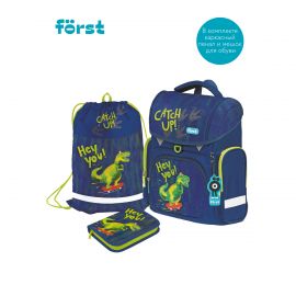 Ранец Först F-Set "Catch up", 35*29*16 см, 1 отделение, 3 кармана, анатомическая спинка, пенал, мешок для обуви FT-RY-030303