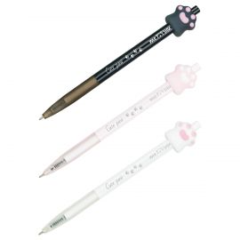 Ручка шариковая автоматическая MESHU "Nice paw" синяя, 0,7мм, корпус ассорти, с топпером MS_52364