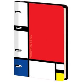 Тетрадь на кольцах А5, 80л. ЛАЙТ, кожзам, Greenwich Line "Utility. Mondrian", тон. блок Nr4A5_30726