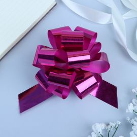 Бант-шар №3 голография, цвет розовый 817814