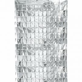 Шторка для фотозоны 1*2 м серебро DV-H-1221-3