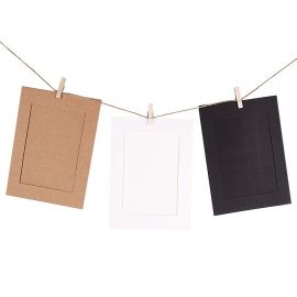 Растяжка с фоторамками 9*13 см (10 бум.рамок+10 прищепок+шпагат) набор DV-H-1272