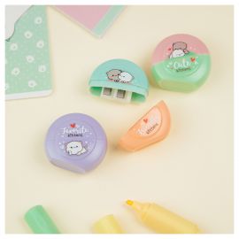 Точилка пластиковая MESHU "Cute kittens", 2 отверстия, ассорти MS_54741