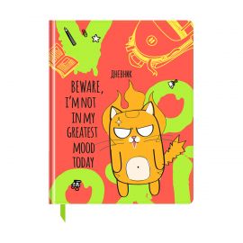 Дневник 1-11 кл. 48л. (твердый) BG "Mood today", иск. кожа, полноцветная неоновая печать Дтк5т48 11566
