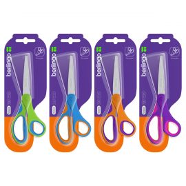 Ножницы Berlingo "Fuze" 17,7см, эргономичные ручки, ассорти, европодвес DNn_17709