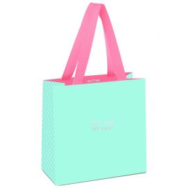 Пакет подарочный 20*20*10см MESHU "Bright turquoise", отд. фольгой, выб. лак, матовая ламинация MS_45776