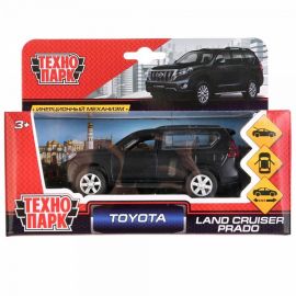 Машина металл TOYOTA PRADO матовая 12 см, двери, багаж, инерц, черный, 263345 263345