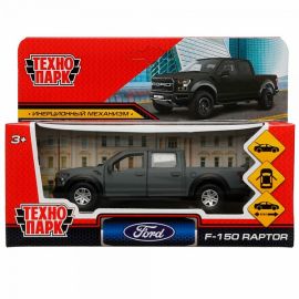Машина металл FORD F150 RAPTOR SOFT 12 см, двери, багаж, инерц, серый 336376 336376