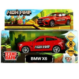 Машина металл BMW X6 12 см, двер, багаж, инер, красный мой мир 361406 361406