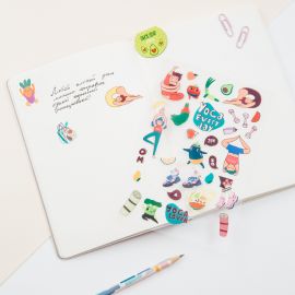 Наклейки ПВХ MESHU "Yoga lover", 10*21см, 36 наклеек, инд. уп., европодвес MS_42720