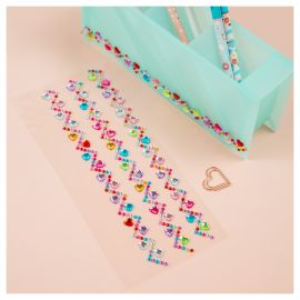 Наклейки акриловые MESHU "Zigzag", 25*10см, стразы, 396 наклеек, инд. уп., европодвес MS_46771