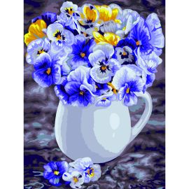 Картина по номерам на картоне ТРИ СОВЫ "Анютины глазки", 30*40, с акриловыми красками и кистями КК_44066