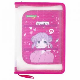 Папка для труда на молнии BRAUBERG KIDS А4, 1 отделение, прозрачная, органайзер, Anime style, 272208 272208