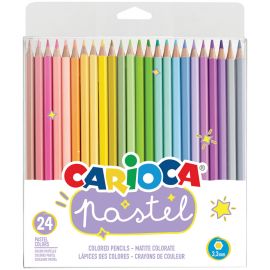Карандаши цветные Carioca "Pastel", 24цв., заточен., ПВХ, европодвес 43310