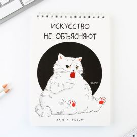 Скетчбук А5, 40 л 100 г/м2 "Кот" 9240906 9240906