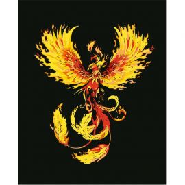Рисование по номерам на чёрном холсте 40*50см  "Феникс" DV-14589