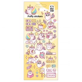 Наклейки объемные MESHU "Cute unicorn", 10*23см, пакет европодвес MS_57647