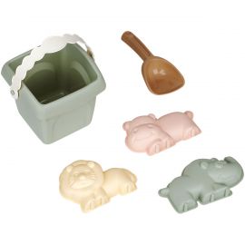 Набор для песка ТРИ СОВЫ "Зоопарк", 5 предметов (ведро, совок, 3 формочки) ПИО 020