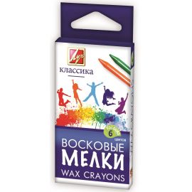 Набор воск. мелков Луч КЛАССИКА 6 цв. круглые смываемые 8 мм 12С860-08