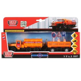 Машина металл УРАЛ аварийный 12 см+прицеп, двер, баг., подв.дет., инер 272415 272415