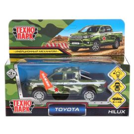 Машина металл свет-звук "toyota hilux камуфляж" 12см, инерц.зеленый 297499 297499
