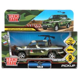 Машина металл "uaz pickup военный с пулеметом" 12см, откр.двери, инерц 298710 298710