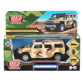 Машина металл HUMMER H2  длина 12 см, двери, багаж, инерц, КАМУФЛЯЖ, 299814 299814