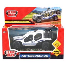Машина металл автовездеход ПОЛИЦИЯ 12 см, пулемет, инерц, белый 306651 306651