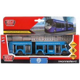 Машина металл МЕТРОПОЛИТЕН ТРОЛЛЕЙБУС с резинкой, 19 см, двери, инерц 316114 316114