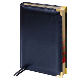 Ежедневник датированный 2025г., А5, 184л., Delucci, Гладкая кожа, зол. срез, черный DD5_89501