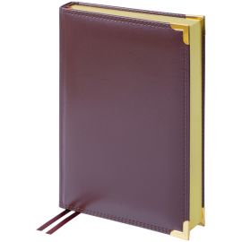 Ежедневник недатированный, А5, 160л., кожа, Delucci, гладкая кожа, золот. срез, коричневый UD1_89502