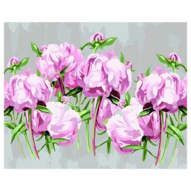Картина по номерам на холсте ТРИ СОВЫ "Пионы", 40*50, с поталью, акриловыми красками и кистями КХп_48153