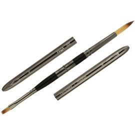 Кисть художественная синтетика Гамма "Модерн", двухсторонняя, круглая №6, плоская №5, складная ручка 11110506