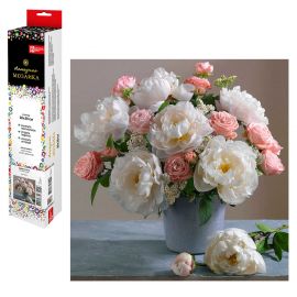 Алмазная  мозаика (набор для творчества) арт. 65546 / 50 САДОВЫЕ РОЗЫ, размер: 30*30 см, (24 цветов страз, холст с напечатанной картиной, покрытый клеевым слоем и защитной пленкой, пакеты со стразами, стилус, лоток для страз, силикон для страз, клей, 65546