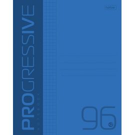 Тетрадь 96л А5ф клетка 65г/кв.м Пластиковая обложка на скобе PROGRESSIVE   Синяя 96Т5В1