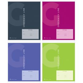 Тетрадь 12л., косая линия Greenwich Line. Серия "Color theory", 80г/м2 N5l12-33233