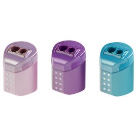 Точилка пластиковая Faber-Castell "Sparkle" 2 отверстия, контейнер, ассорти 183900