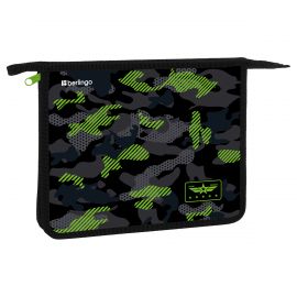 Папка для тетрадей 1 отделение, А5 Berlingo "Black and green", 240*205*40мм, пластик, на молнии BR-PP-A50408