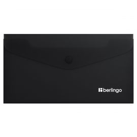 Папка-конверт на кнопке Berlingo "Soft Touch", C6, 200мкм, софт-тач, черная EFb_C6980