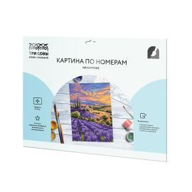 Картина по номерам на картоне ТРИ СОВЫ "Лавандовый край", 30*40, с акриловыми красками и кистями KK3040_00008