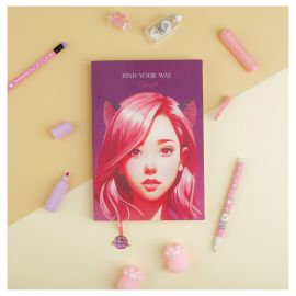 Ежедневник недатированный, А5, 136л., кожзам, MESHU "Find your way. Pink", тон. блок, закладка-ляссе с подвеской MS_53610